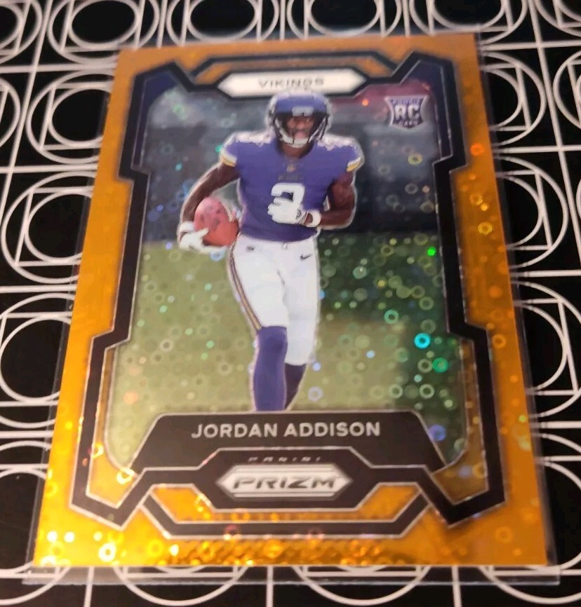 JORDAN ADDISON VIKINGS 2023 PANINI PRIZM DISCO PRIZM ROOKIE RC CARD 368