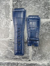 24mm Bell  Ross Leather Strap A Navy Blue Watch Band for BR-01 BR-03 BR Blue x1