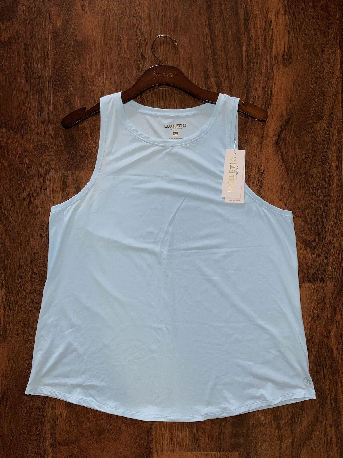 Lilly Pulitzer XL Solid Hydra Blue WESTLEY ACTIVE TANK Luxletic Meryl UPF50+ NWT