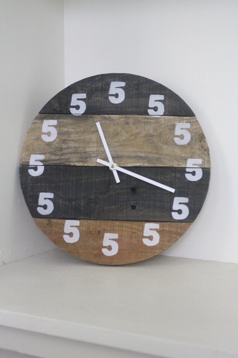 It's 5 O'Clock Somewhere Clock Reclaimed Wood Wall Clock Retirement gift beach