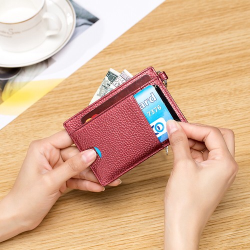 Men RFID Blocking Wallet Credit Card Holder ID Cards Change Purse with Key Chain - Picture 11 of 34