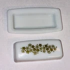 Vintage PYREX Spring Blossom Crazy Daisy Rectangle Butter Dish & Lid Milk Glass