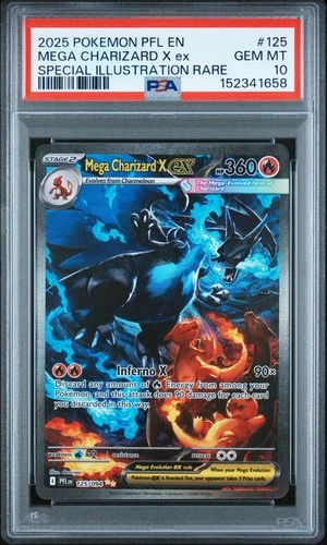 New Listing2025 POKEMON PFL EN-PHANTASMAL FLAMES #125 MEGA CHARIZARD X EX PSA 10