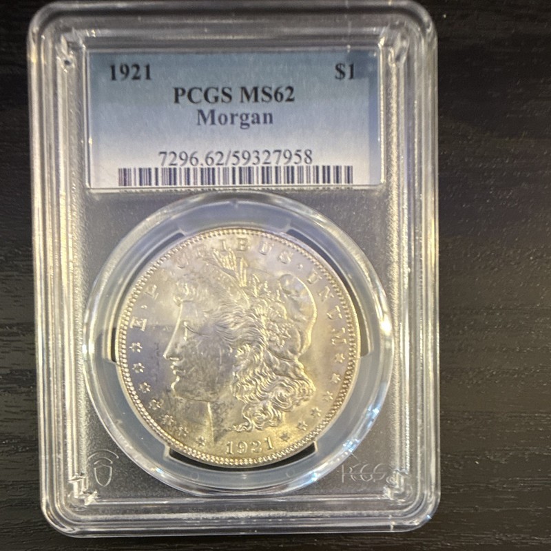 1921 Morgan Dollar $1 PCGS MS62 Business Strike Philadelphia Mint