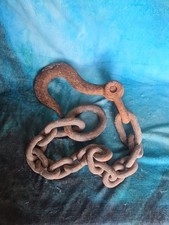 Large Hook And Heavy Chain. Chains Links 15mm Over All Around 45".