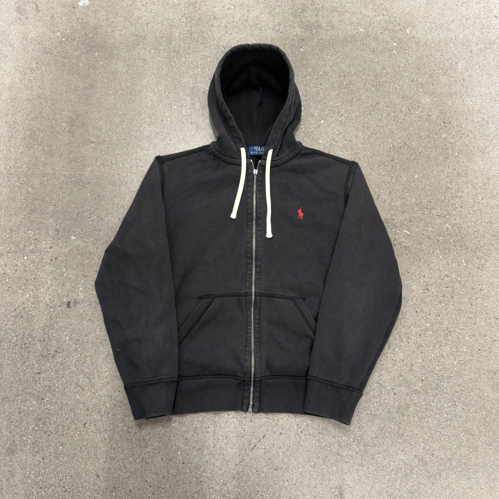 Polo Ralph Lauren Full Zip Hoodie Thermal Waffle Hood Men's Size Medium