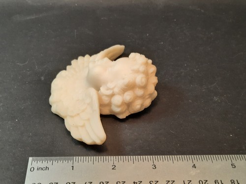 Vintage Cherub Figurine Holding Flower Norcrest Fine Bisque Made in USA - Picture 7 of 9