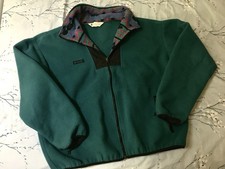 Size XL Vintage Columbia Aztec Fleece Jacket Made In The USA Dark Teal Purple