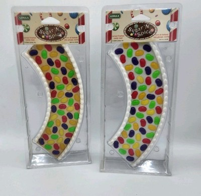 2 Lemax Sugar N Spice Curved Frosted Candy Road Jelly Beans 2004 New Package
