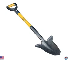 40" Yellow Garden Spade Shovel with Beveled Blade & Long Handle for Digging