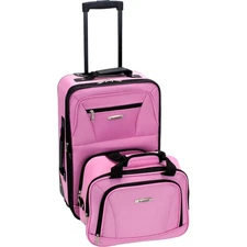 Softside Luggage Set Polyester Expandable 2-Piece Pink Travel Organizer