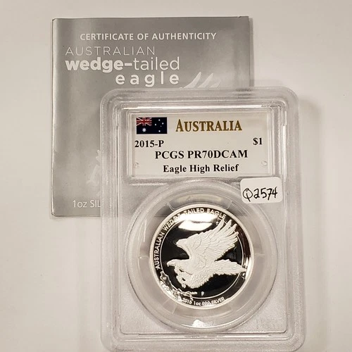 2015-P $1 Australia 1 oz .999 Silver HR Eagle - Mercanti - NGC PF 70 UC - Q2574