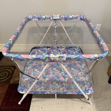 Vintage Graco Large Baby Mesh Sided Folding Play Yard Play Pen Made In USA