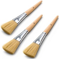 3X STC Pinsel Helle Borsten Flach Gr. 6 = 22 Mm Breit, Pinsel Set, Lackierpinsel