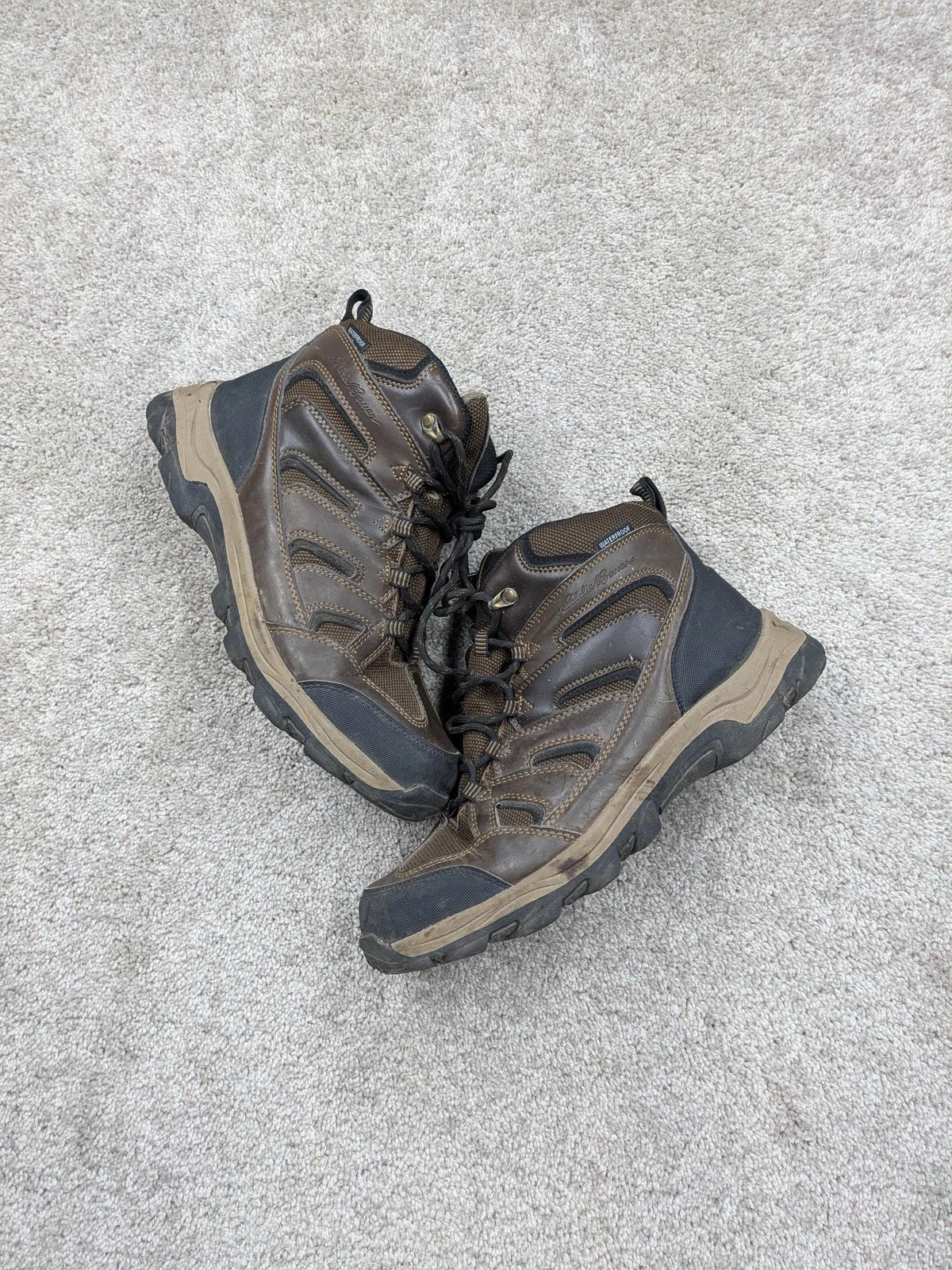 Eddie Bauer Boots Mens Size 10 Brown Fairmont Waterproof Hiking Trail 387187