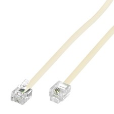 RJ11 6P4C Modular Telephone Extension Cable Phone Cord Line Wire 7 Feet, Bei...
