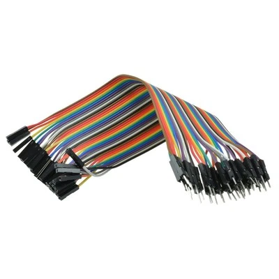 40PCS Dupont wire jumpercables 20cm 2.54MM male to female 1P-1P For Arduino - Imagen 1 de 3