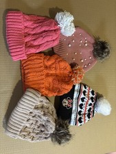 Girls Winter Beanie Hats Set of 5 One Size