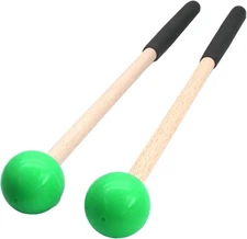 Biaungdo 2 Pack 8.7 Inch Glockenspiel Mallets, Rubber Xylophone Mallets Green 