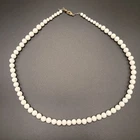 Vintage White Milk Glass Bead Graduated Necklace 18" READ