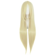 High Temperature Fiber 32" Straight Light Blonde Wig - Perfect for Cosplay