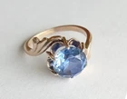 Vintage Ring Blue stone Silver 875 test star USSR time Women's Jewelry size 6.75
