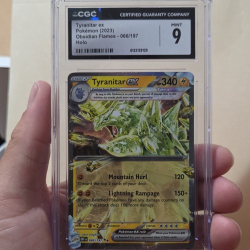 CGC 9 Tyranitar ex 066/197 SV03 Obsidian Flames Holo 2023 Double Rare
