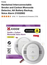 NEW Kidde Smoke & Carbon Monoxide Detector, Hardwired Interconnect, Voice Alerts