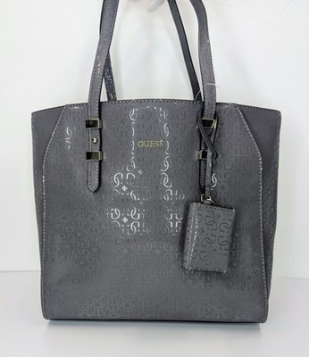 GUESS Gia Tote Bag - Grey (Stone) - 39cm - Monogram Design #3083