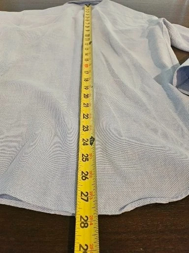 Camisa de vestir Zara para hombre azul tweed algodón manga larga abotonada calce ajustado pequeña Foto 4 de 4