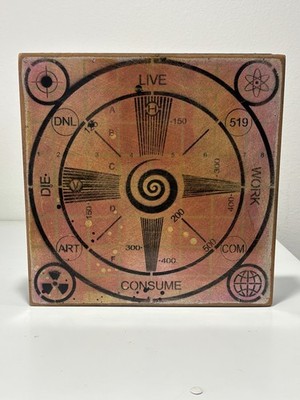   Denial Wood Art Live, Work, Consume, Die - Original with COA  