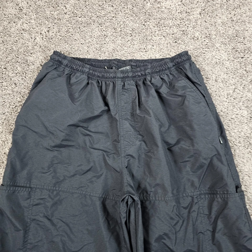 VINTAGE Nike Pants Men Large L Black Nylon Track Warmup Zip Ankle Drawstring 90s - Image 4 of 4