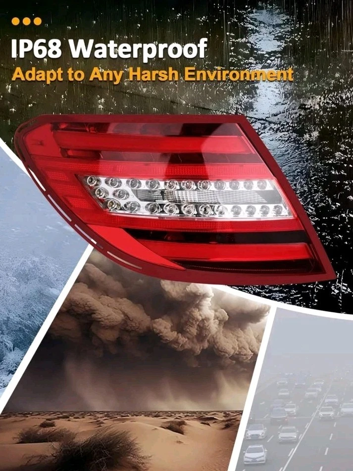 Luces traseras LED izquierdas mejoradas compatibles con Mercedes Benz C300 C350 C63 AMG... Foto 3 de 4