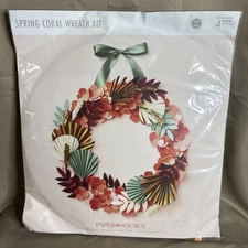 Paper Source Spring Coral Wreath Kit Advanced Skill Level 4 NIP