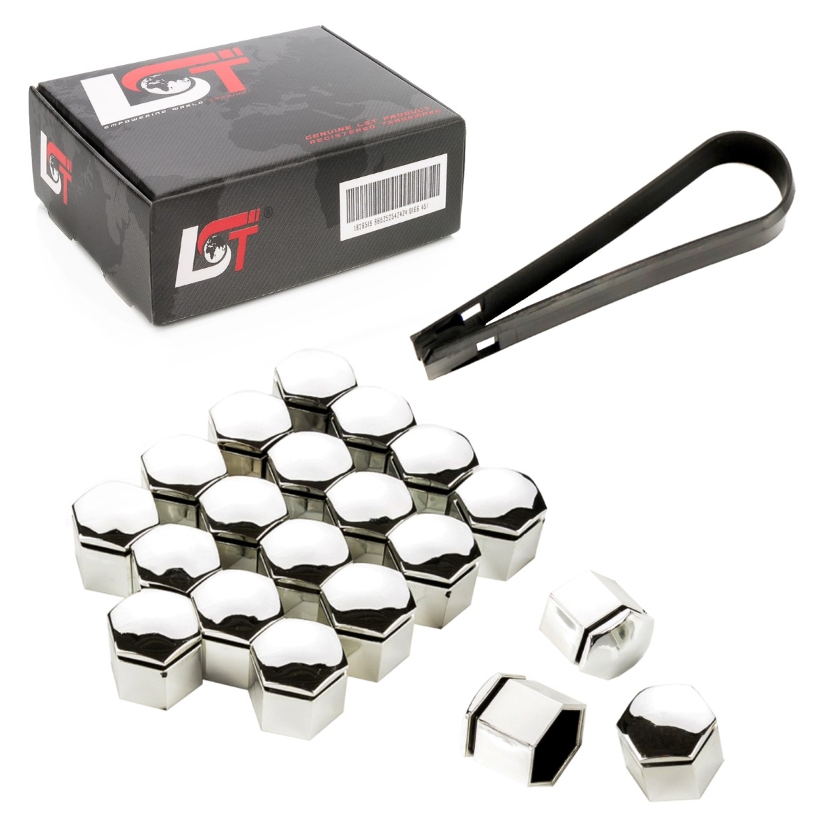 20X Wheel Nut Cover Hex Caps 19Mm Chrome For CHEVROLET