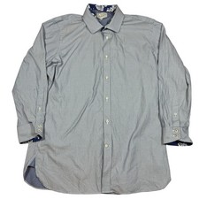 Ted Baker Mens Shirt 16.5 32/33 Blue Endurance Dress Office Business Flip Cuff 