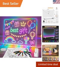 Led Note Board with Colors,16''Drawing Tablet,6 Modes  8 Colors Light Up Dra...