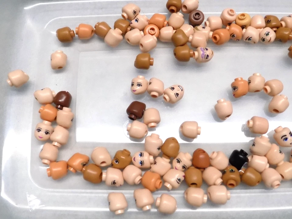 LEGO Friends Minifigure Heads 50 pc Lot {WASHED} - Image 2 of 3