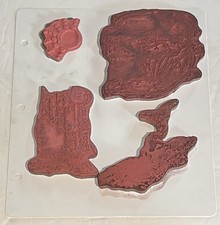 Lot (4) Life Adventure CMS077 Holtz Collection Stampers Anonymous Rubber Stamps