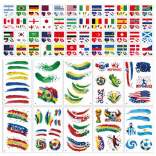 World Cup 2026 Soccer Tattoos, 10 Sheets Oil Painting Style 48sheets Temporary T