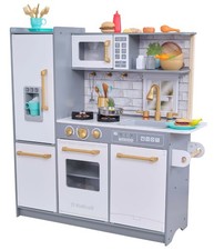 NEW KidKraft Wooden Play Kitchen Gray Kids Pretend Cooking Set 36 Accessories
