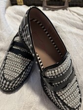 Betsy Johnson Darian Gingham Pearl Black And White shoes Size 7M