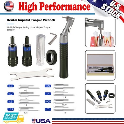 Dental Implant Torque Wrench Handpiece Universal 16 Screwdrivers Kit +Box OR