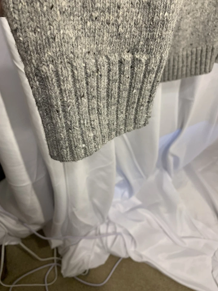 STUDIO WORKS~Cardigan Mujer XL Gris Punto Moteado Manga Larga 1 Botón Elastizado Foto 3 de 4