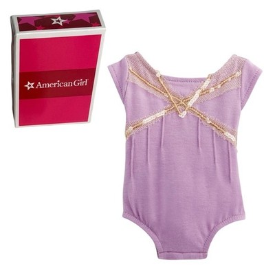 American Girl Isabelle Purple Leotard Gold Sequin Doll Dance Gymnastics Leo Box