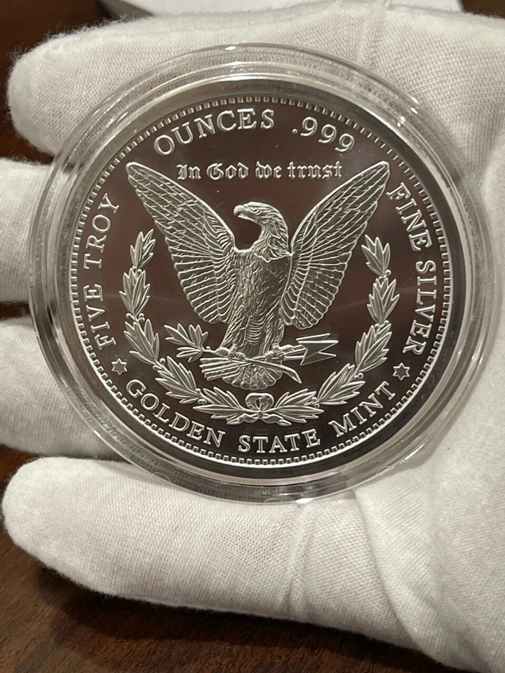 5 oz MORGAN FINE SILVER Round IN A CAPSULE *MADE IN USA* GSM - Image 2 of 2