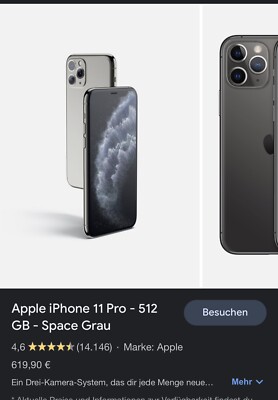 Apple iPhone 11 Pro A2215 (CDMA | GSM) - 256GB - Space Grau (Ohne Simlock)...