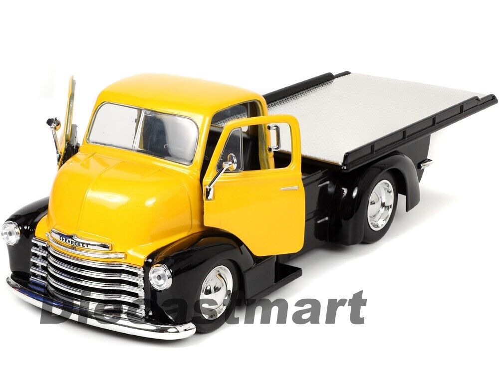 Jada 1:24 Just Trucks with extra Wheels 1952 Chevy Coe Flatbed Yellow 33848  New