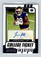 2021 Panini Contenders Draft Picks College Ticket Auto Javon McKinley #323 RC