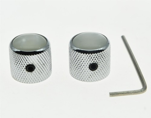 Dopro Manopole A Cupola Per Chitarra Telecaster In Metallo Nero Di Qualità Con Vite Di Fissaggio, 2 Pezzi - Foto 2